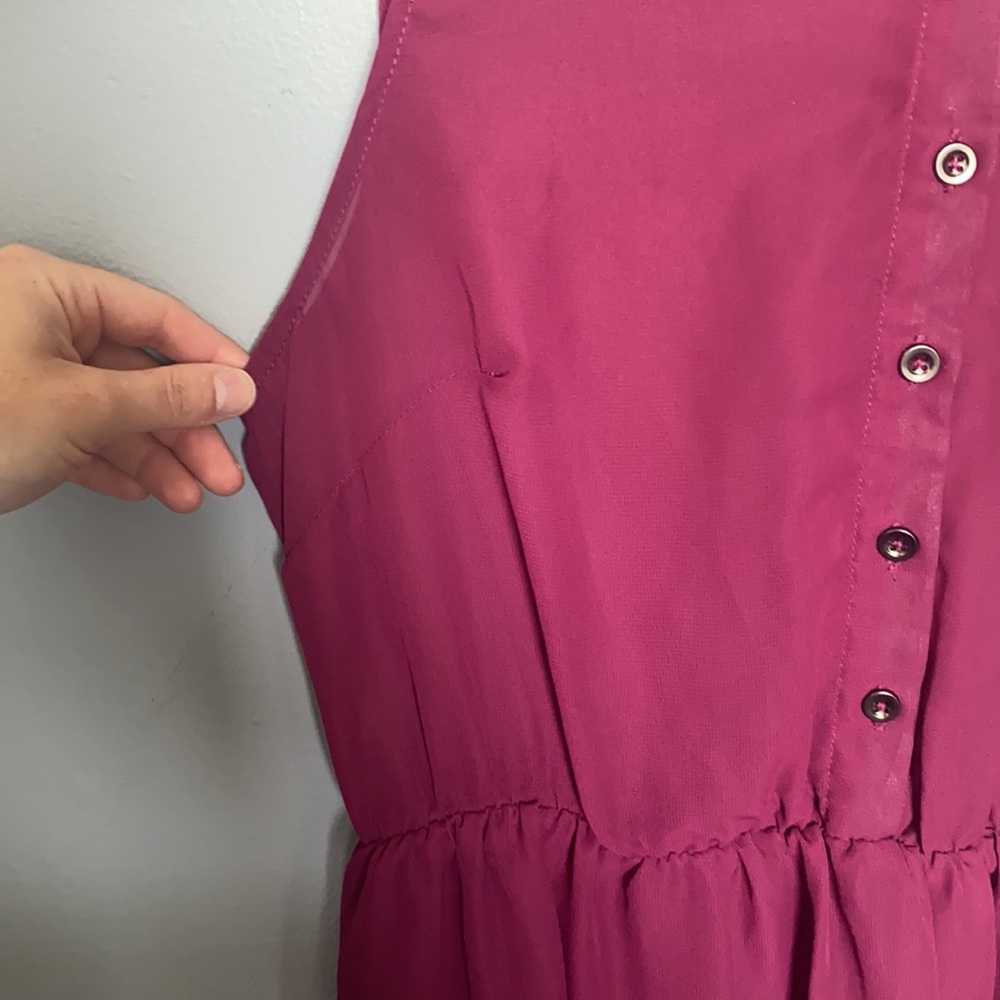 Ali & Kris high low M plum dress studded collar dark academia Whimsigoth grunge - Picture 5 of 7